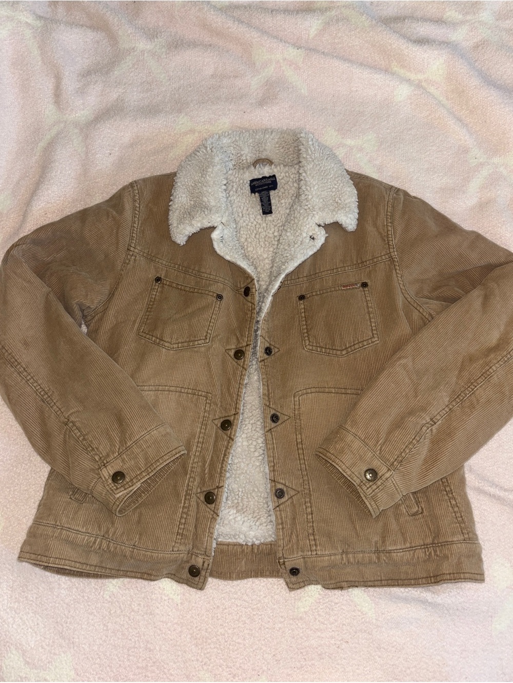 Corduroy Sherpa-Lined Jacket - Tan